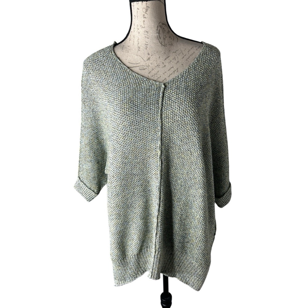 ADY P Marled Dolman Sleeve V-Neck Pullover Sweater, Size‎ M Green NEW